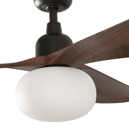 FARO 34362WT-11L - Plafondventilator OUTWOOD L 1xE27/15W/230V bruin/zwart Ø150 cm Wi-Fi Tuya IP44 + afstandsbediening