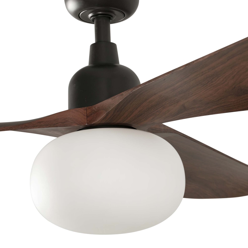 FARO 34362WT-11L - Plafondventilator OUTWOOD L 1xE27/15W/230V bruin/zwart Ø150 cm Wi-Fi Tuya IP44 + afstandsbediening