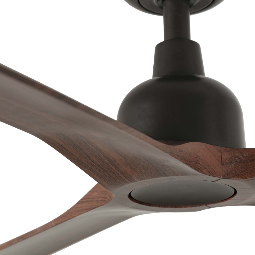 FARO 34362WT - Plafondventilator OUTWOOD L bruin/zwart diameter 150 cm Wi-Fi Tuya IP44 + afstandsbediening