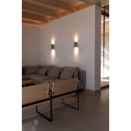 FARO 40540 - Wandlamp SOLE 2xGU10/8W/230V grijs rond