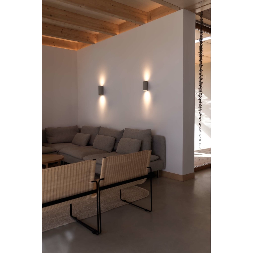 FARO 40540 - Wandlamp SOLE 2xGU10/8W/230V grijs rond