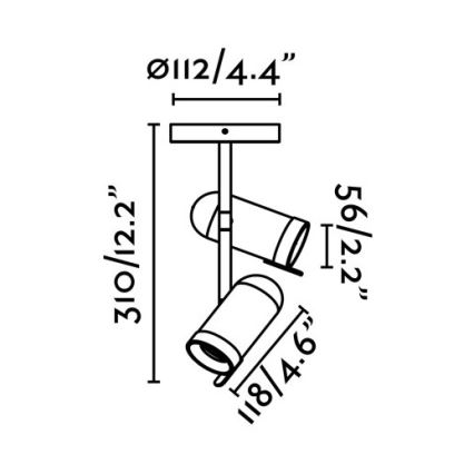 Faro 43534 - Spot ORLEANS 2xGU10/8W/230V zilver/zwart