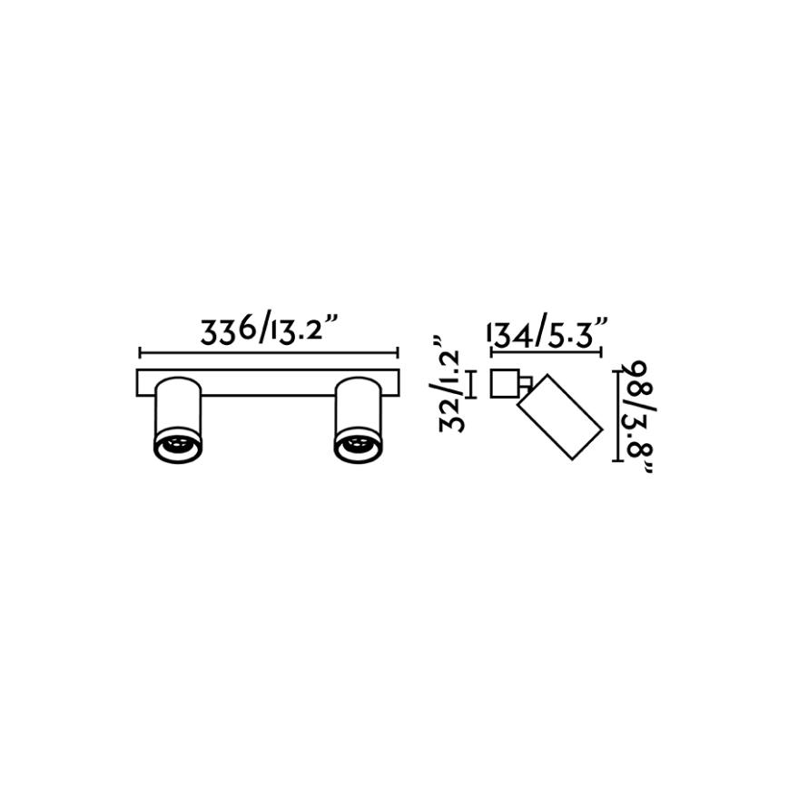 FARO 43742 - Wandspot STAN 2xGU10/8W/230V wit