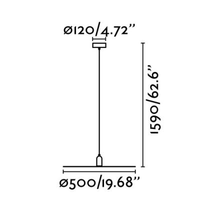 FARO 68145 - Kroonluchter aan koord PLAT 1xE27/60W/230V