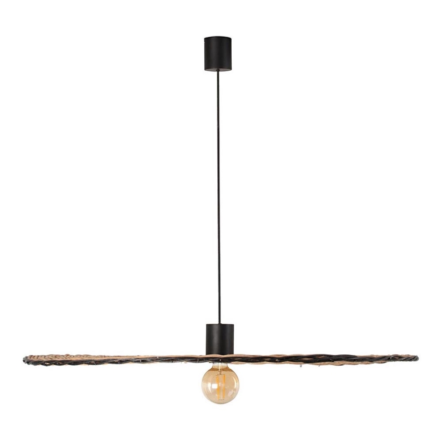 FARO 68590-70 - Hanglamp aan een koord COSTAS 1xE27/15W/230V d. 100 cm zwart/rotan