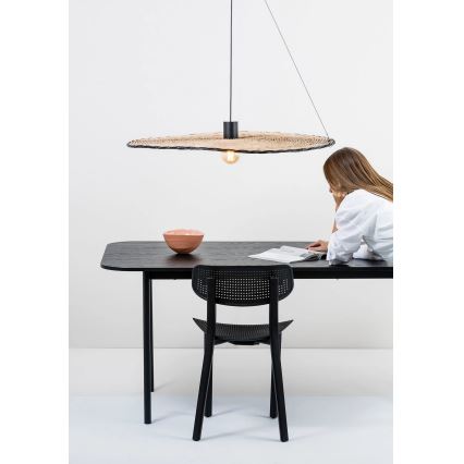 FARO 68590-70 - Hanglamp aan een koord COSTAS 1xE27/15W/230V d. 100 cm zwart/rotan