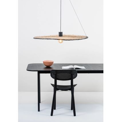 FARO 68590-70 - Hanglamp aan een koord COSTAS 1xE27/15W/230V d. 100 cm zwart/rotan