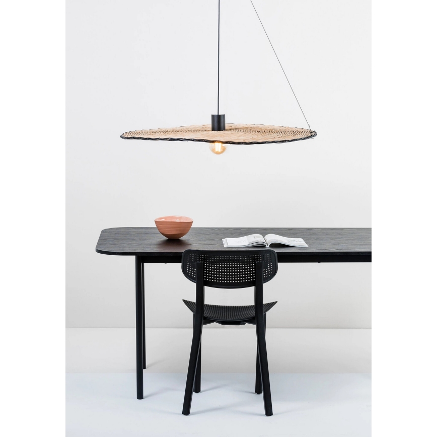 FARO 68590-70 - Hanglamp aan een koord COSTAS 1xE27/15W/230V d. 100 cm zwart/rotan