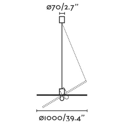 FARO 68590-70 - Hanglamp aan een koord COSTAS 1xE27/15W/230V d. 100 cm zwart/rotan