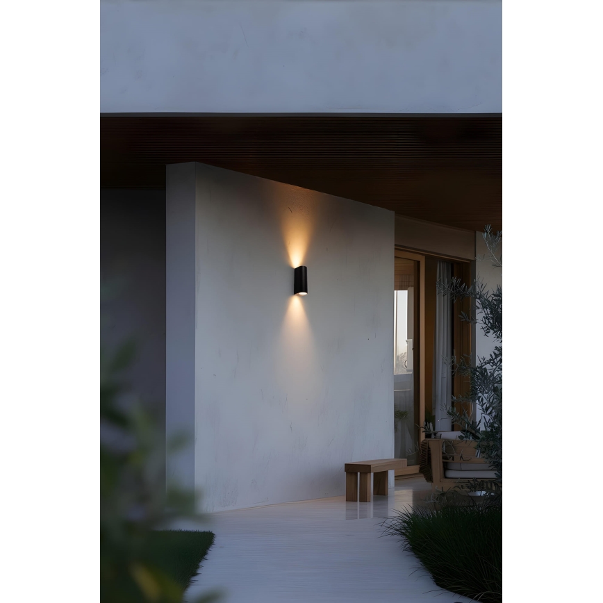 FARO 70327 - Buitenwandlamp ESTELA 2xGU10/5W/230V IP65 zwart
