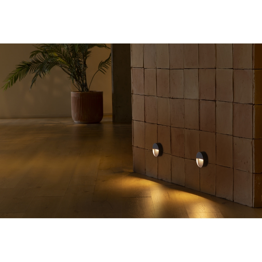 FARO 71960 - LED traparmatuur DUNE LED/3W/230V 2200/2700/3200/4000K IP65 antraciet rond