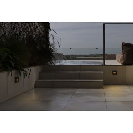 FARO 71963 - LED traparmatuur DUNE LED/3W/230V 2200/2700/3200/4000K IP65 antraciet vierkant