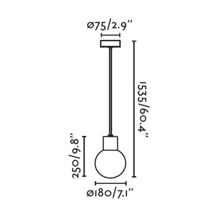 FARO 74427C-01 - Buitenkroonluchter aan koord MAAN 1x E27 / 15W / 230V IP44