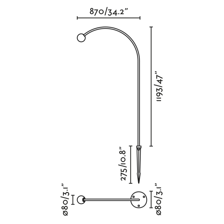 FARO 75562 - LED Buitenlamp CUCA LED/3W/24V 119,3 cm IP65 antraciet