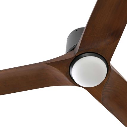 FARO 33839WT-1TW - LED dimbare plafondventilator HEYWOOD TUB L LED/10W/230V 2700/4000/6000K grenen/zwart diameter 132 cm Wi-Fi Tuya + afstandsbediening