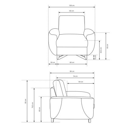 Fauteuil AVESTA grijs