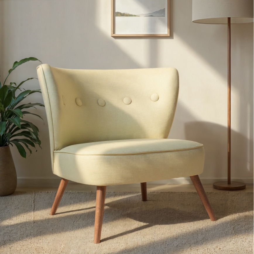 Fauteuil JENI crèmekleurig