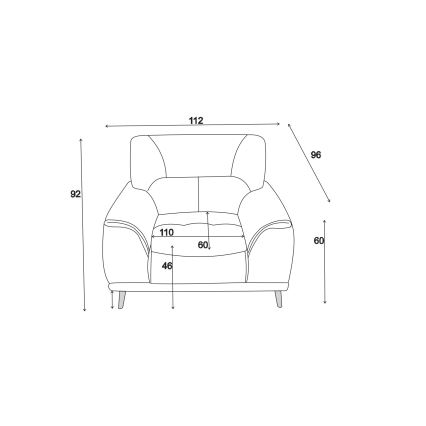 Fauteuil LIVORNO grijs