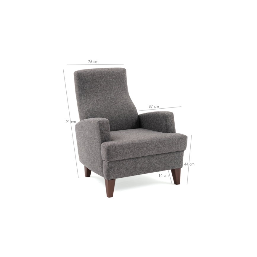 Fauteuil PULA donkergrijs