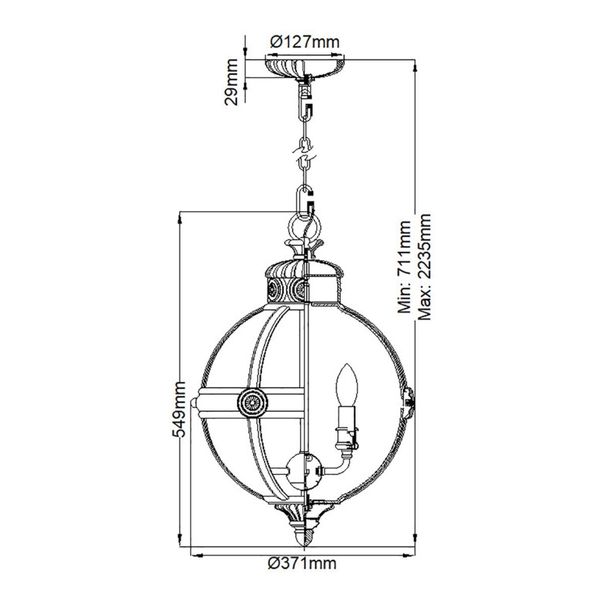Feiss - Hanglamp aan een ketting ADAMS 3xE14/60W/230V brons