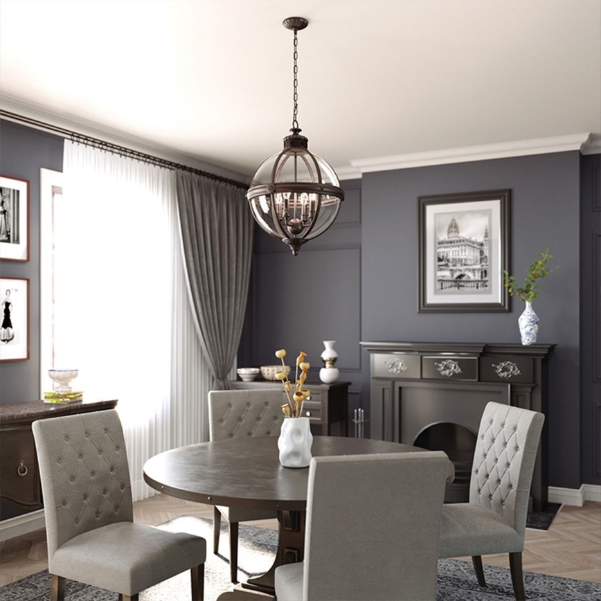 Feiss - Hanglamp aan een ketting ADAMS 4xE14/60W/230V brons