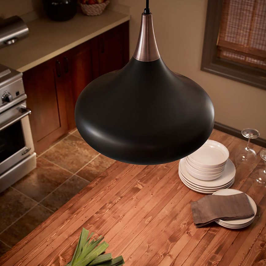 Feiss - Hanglamp aan snoer BESO 1xE27/60W/230V Ø 25,4 cm zwart/koper