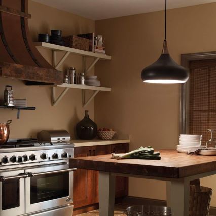 Feiss - Hanglamp aan snoer BESO 1xE27/60W/230V Ø 25,4 cm zwart/koper