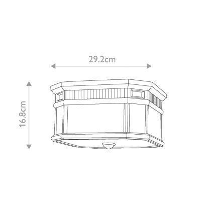 Feiss - Plafondlamp voor buiten COTSWOLD LANE 2xE27/60W/230V IP44