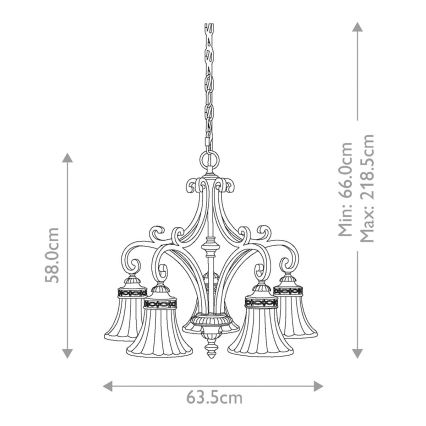 Feiss - Hanglamp aan een ketting DRAWING ROOM 5xE27/60W/230V