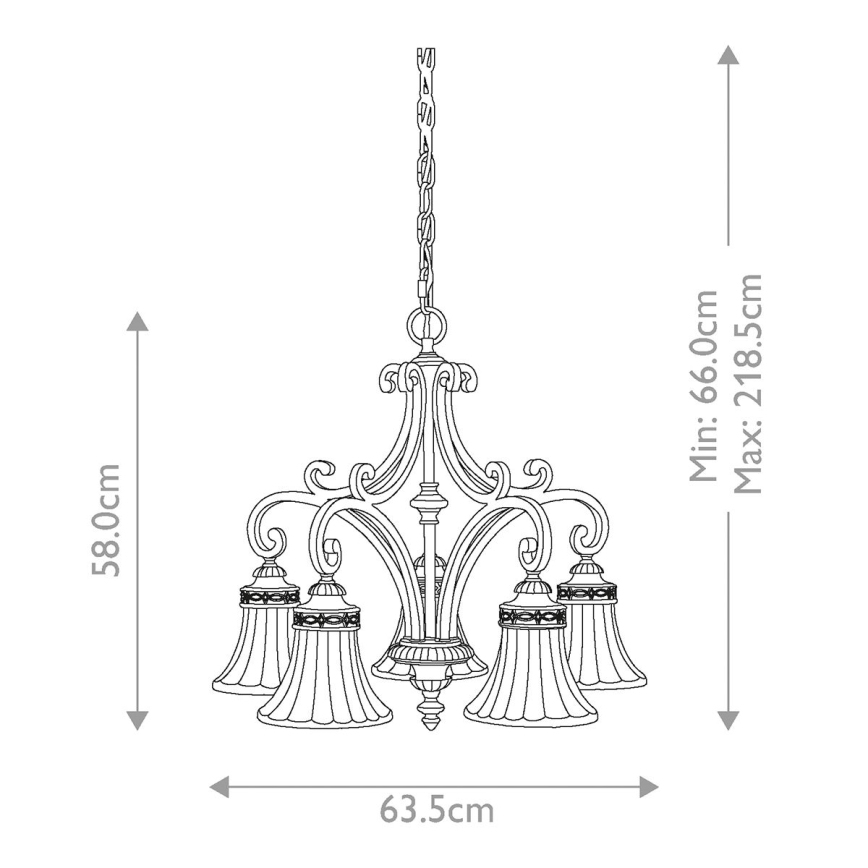 Feiss - Hanglamp aan een ketting DRAWING ROOM 5xE27/60W/230V
