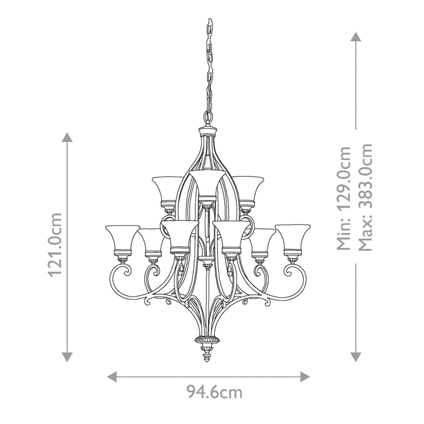 Feiss - Hanglamp aan een ketting DRAWING ROOM 9xE27/60W/230V