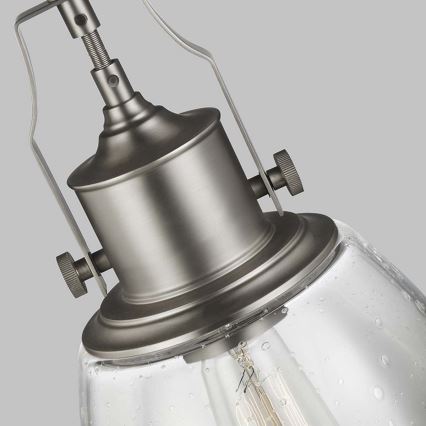 Feiss - Hanglamp met vaste pendel HOBSON 1xE27/60W/230V zilver