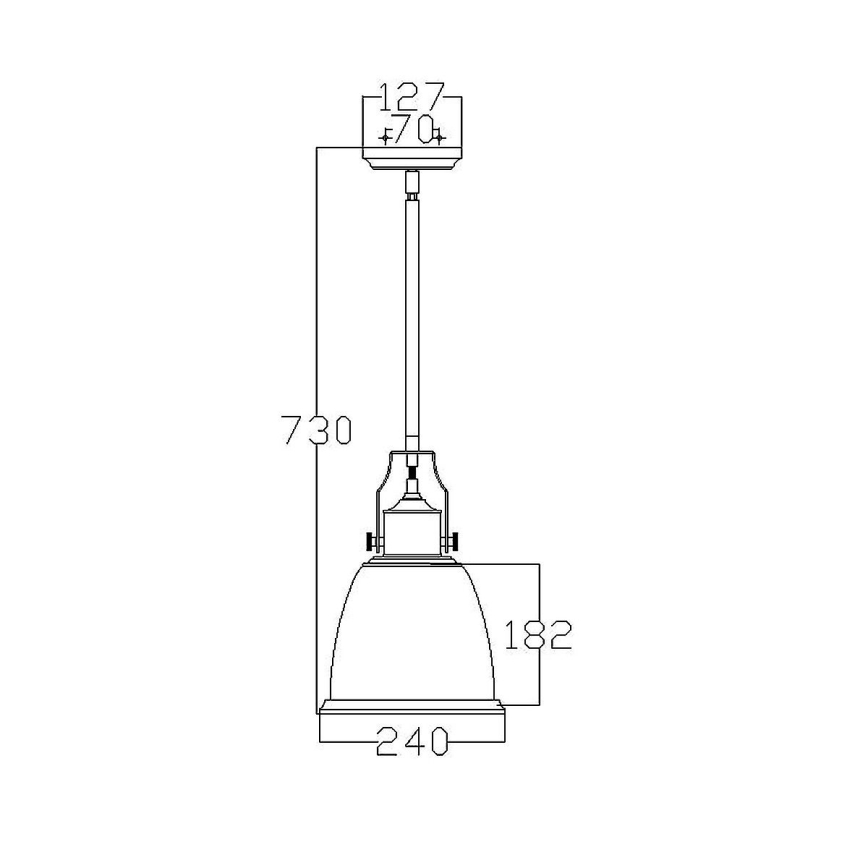 Feiss - Hanglamp met vaste pendel HOBSON 1xE27/60W/230V zilver