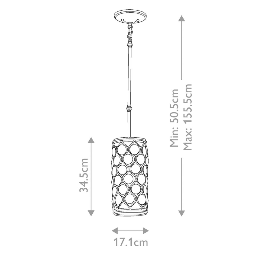 Feiss - Hanglamp met vaste pendel LUCIA 1xE27/60W/230V