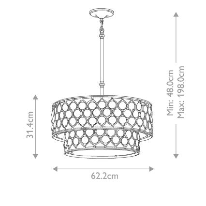 Feiss - Hanglamp met vaste pendel LUCIA 6xE27/60W/230V
