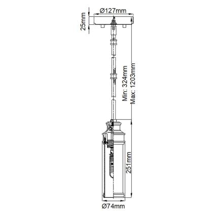 Feiss - LED Badkamer hanglamp met vaste pendel PAYNE 1xG9/3W/230V IP44