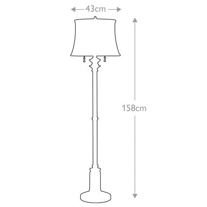 Feiss - Staande Lamp STATEROOM 2xE27/60W/230V zilver
