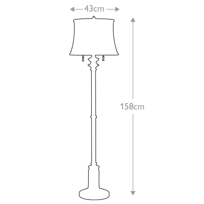 Feiss - Staande Lamp STATEROOM 2xE27/60W/230V zilver