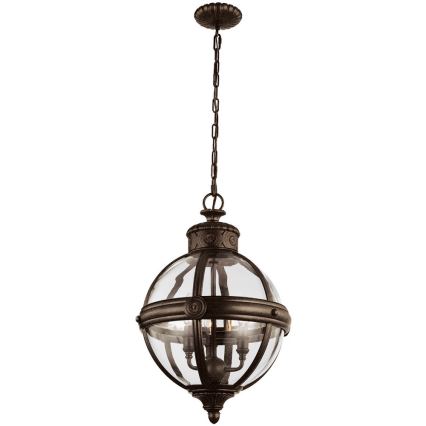 Feiss - Hanglamp aan een ketting ADAMS 3xE14/60W/230V brons