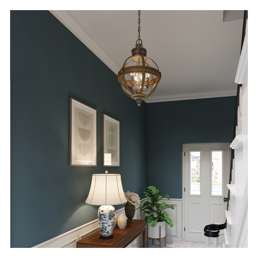 Feiss - Hanglamp aan een ketting ADAMS 3xE14/60W/230V brons