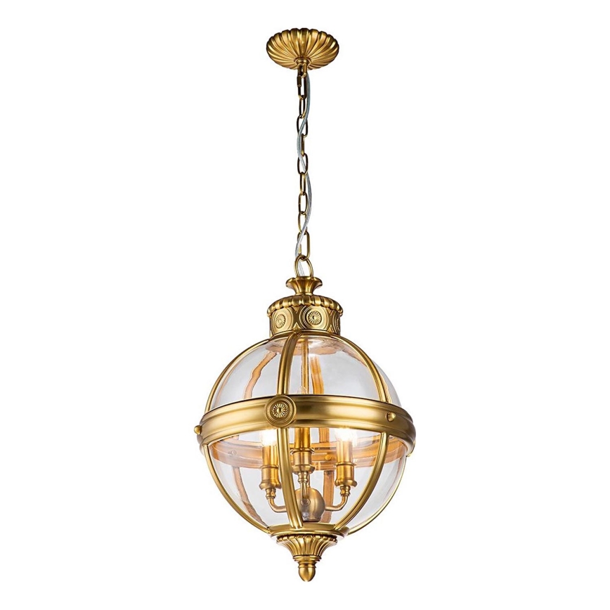 Feiss - Hanglamp aan een ketting ADAMS 3xE14/60W/230V goud