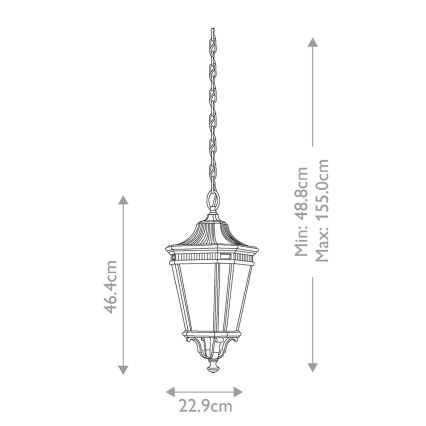 Feiss - Hanglamp aan een ketting voor buiten COTSWOLD LANE 2xE14/60W/230V zwart
