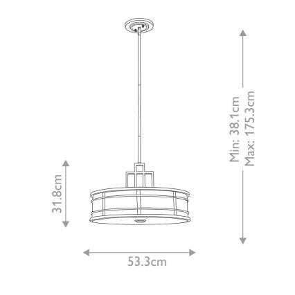 Feiss - Hanglamp aan een paal FUSION 3xE27/60W/230V