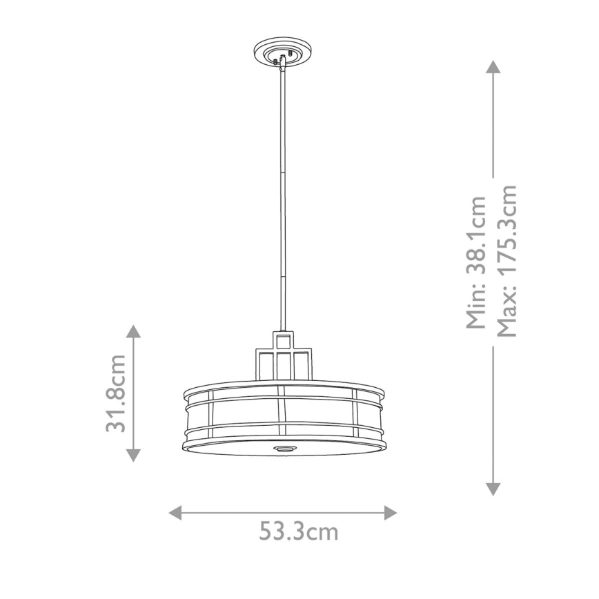 Feiss - Hanglamp aan een paal FUSION 3xE27/60W/230V