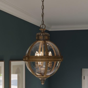 Feiss - Hanglamp aan ketting ADAMS 3xE14/60W/230V brons