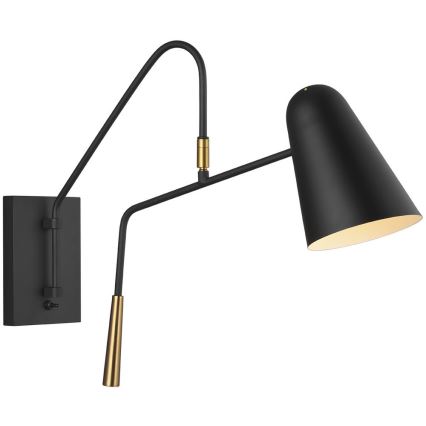 Feiss - Wandlamp SIMON 1xE27/60W/230V zwart/gouden