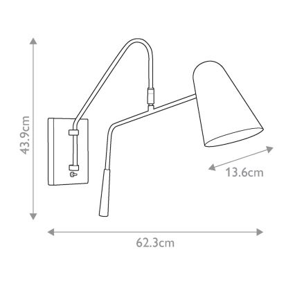 Feiss - Wandlamp SIMON 1xE27/60W/230V zwart/gouden
