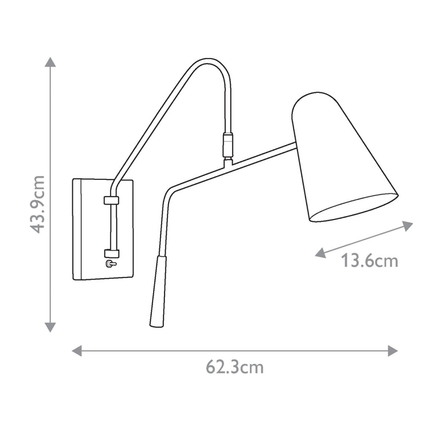 Feiss - Wandlamp SIMON 1xE27/60W/230V zwart/gouden