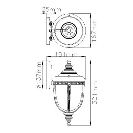 Feiss - Wandlamp voor Buiten ENGLISH BRIDLE 1xE27/60W/230V IP44