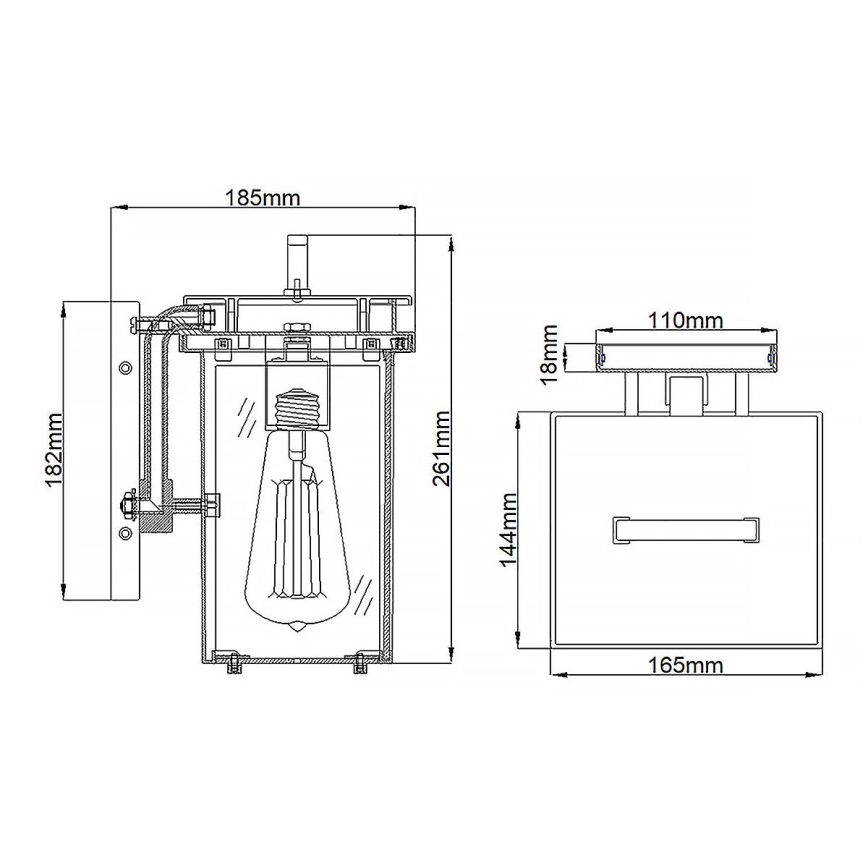 Feiss - Wandlamp voor buiten GLENVIEW 1xE27/60W/230V IP44 antraciet